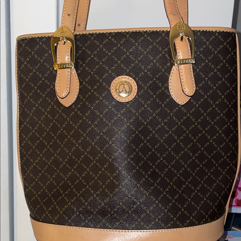La Tour Eiffel Paris 1887 Vintage Leather Shoulder Bag